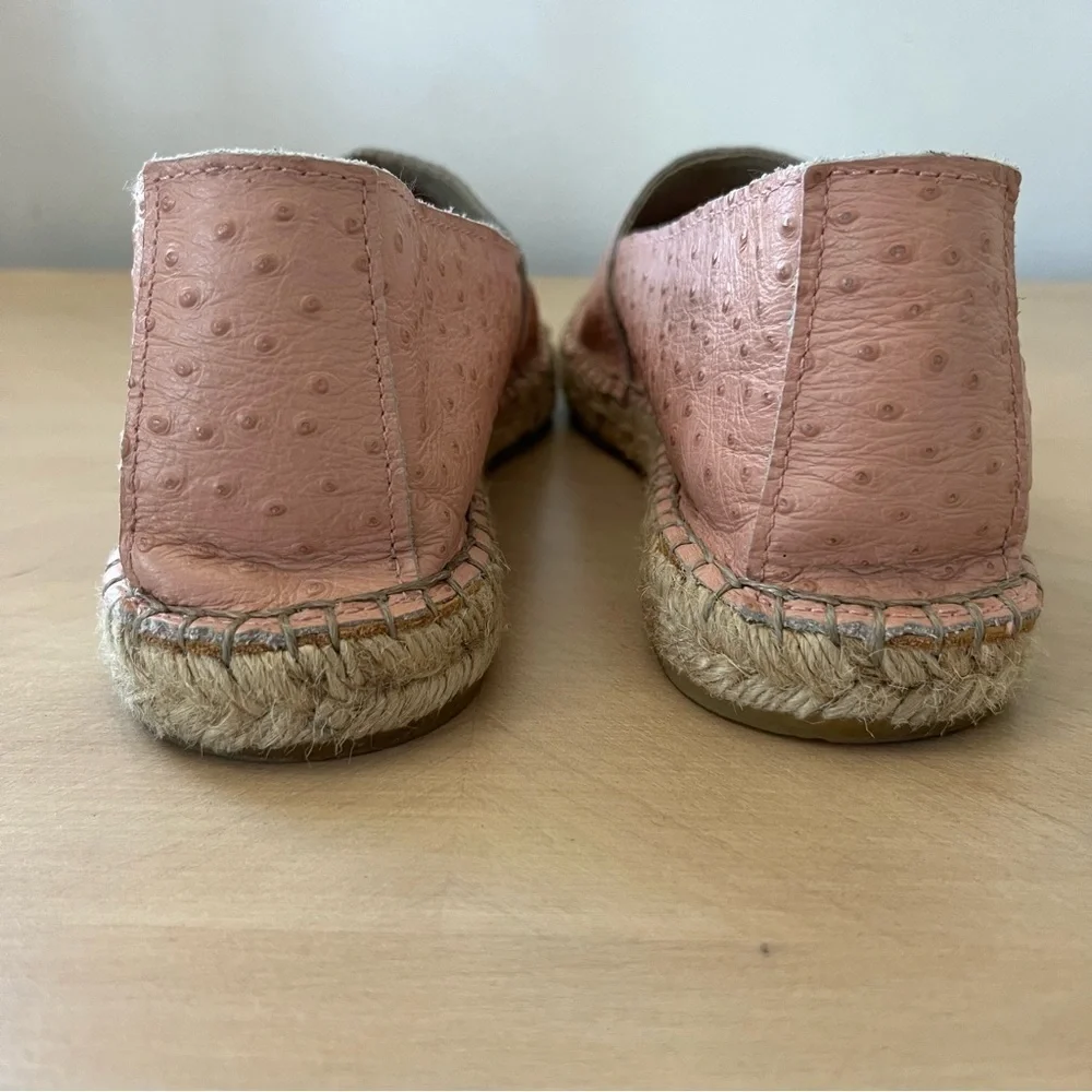 Anthropologie Selected Femme Pink Ostrich Leather Espadrilles EU 38 (7.5) - Picture 5 of 10